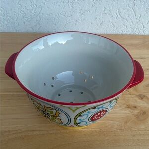 Abbot Chintz Small Ceramic Colander - Colorful smaller farmhouse style